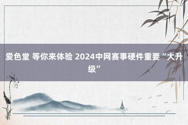 爱色堂 等你来体验 2024中网赛事硬件重要“大升级”