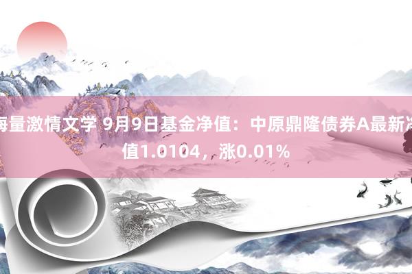 海量激情文学 9月9日基金净值：中原鼎隆债券A最新净值1.0104，涨0.01%