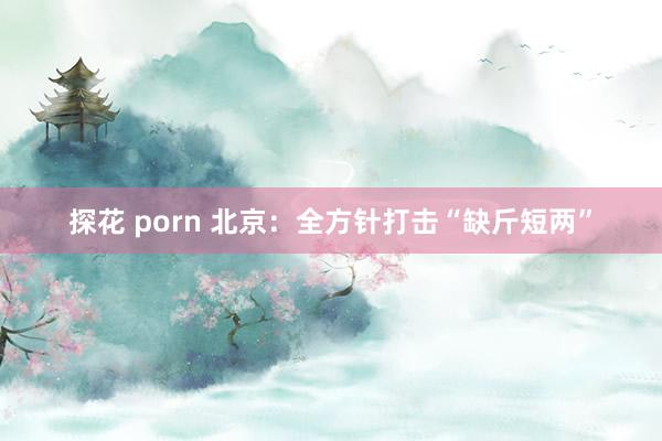 探花 porn 北京：全方针打击“缺斤短两”