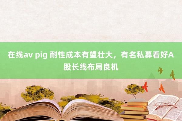 在线av pig 耐性成本有望壮大，有名私募看好A股长线布局良机