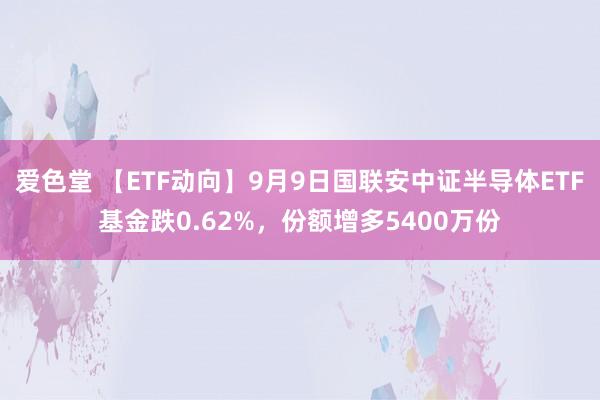 爱色堂 【ETF动向】9月9日国联安中证半导体ETF基金跌0.62%，份额增多5400万份