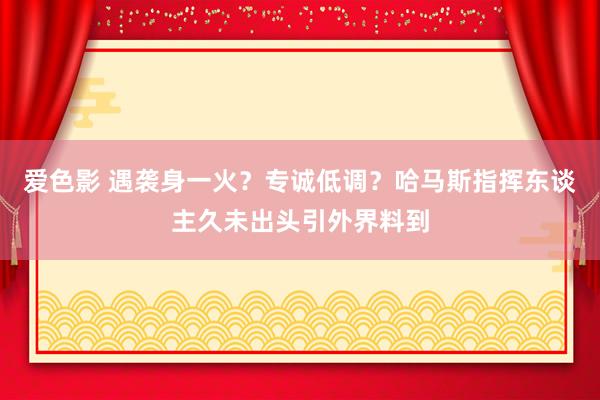 爱色影 遇袭身一火？专诚低调？哈马斯指挥东谈主久未出头引外界料到