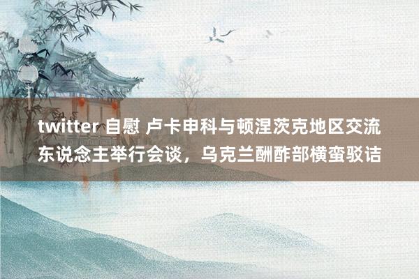 twitter 自慰 卢卡申科与顿涅茨克地区交流东说念主举行会谈，乌克兰酬酢部横蛮驳诘