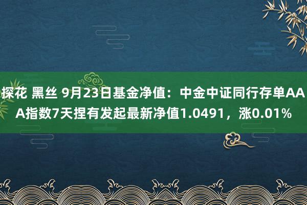 探花 黑丝 9月23日基金净值：中金中证同行存单AAA指数7天捏有发起最新净值1.0491，涨0.01%