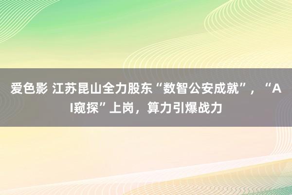 爱色影 江苏昆山全力股东“数智公安成就”，“AI窥探”上岗，算力引爆战力