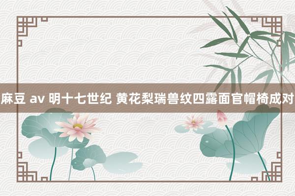 麻豆 av 明十七世纪 黄花梨瑞兽纹四露面官帽椅成对