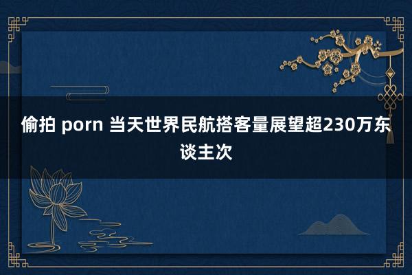 偷拍 porn 当天世界民航搭客量展望超230万东谈主次