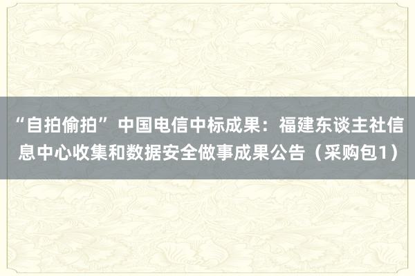 “自拍偷拍” 中国电信中标成果：福建东谈主社信息中心收集和数据安全做事成果公告（采购包1）