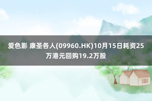 爱色影 康圣各人(09960.HK)10月15日耗资25万港元回购19.2万股