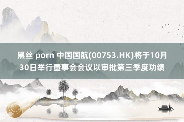 黑丝 porn 中国国航(00753.HK)将于10月30日举行董事会会议以审批第三季度功绩