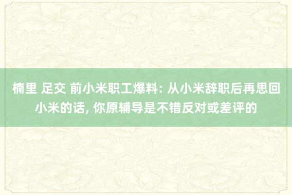 楠里 足交 前小米职工爆料: 从小米辞职后再思回小米的话， 你原辅导是不错反对或差评的