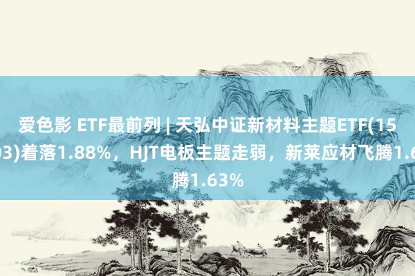 爱色影 ETF最前列 | 天弘中证新材料主题ETF(159703)着落1.88%，HJT电板主题走弱，新莱应材飞腾1.63%