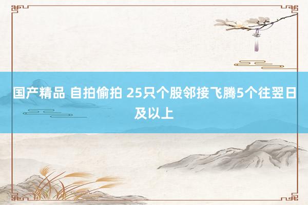 国产精品 自拍偷拍 25只个股邻接飞腾5个往翌日及以上