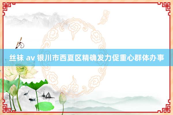 丝袜 av 银川市西夏区精确发力促重心群体办事