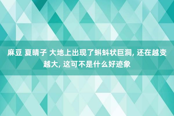 麻豆 夏晴子 大地上出现了蝌蚪状巨洞， 还在越变越大， 这可不是什么好迹象