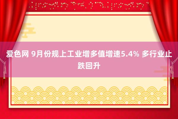 爱色网 9月份规上工业增多值增速5.4% 多行业止跌回升