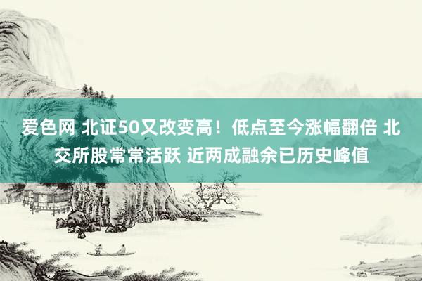 爱色网 北证50又改变高！低点至今涨幅翻倍 北交所股常常活跃 近两成融余已历史峰值