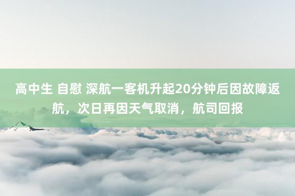 高中生 自慰 深航一客机升起20分钟后因故障返航，次日再因天气取消，航司回报