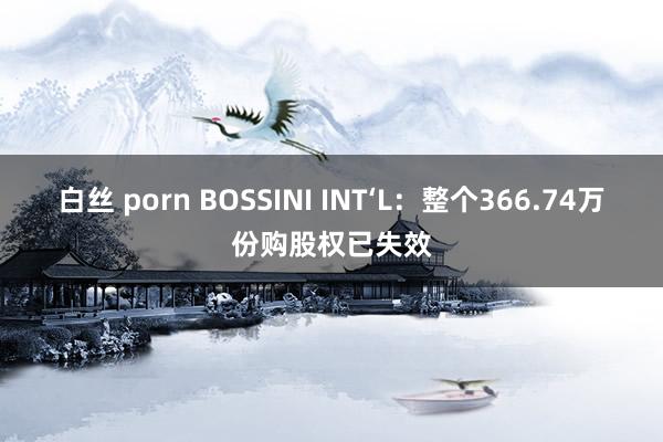 白丝 porn BOSSINI INT‘L：整个366.74万份购股权已失效