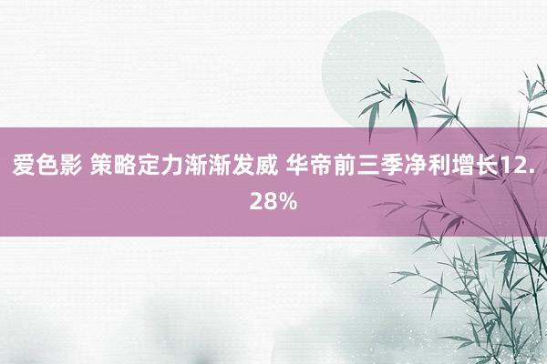 爱色影 策略定力渐渐发威 华帝前三季净利增长12.28%