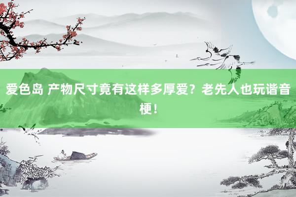 爱色岛 产物尺寸竟有这样多厚爱？老先人也玩谐音梗！