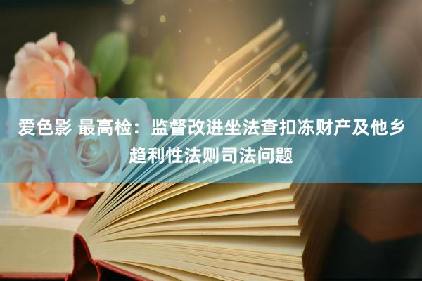 爱色影 最高检：监督改进坐法查扣冻财产及他乡趋利性法则司法问题