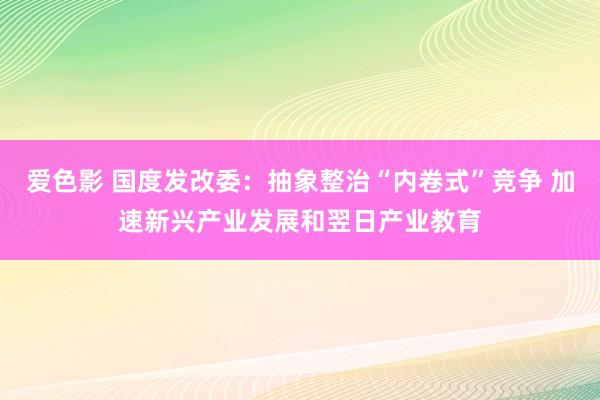 爱色影 国度发改委：抽象整治“内卷式”竞争 加速新兴产业发展和翌日产业教育