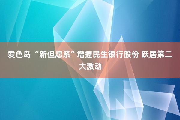 爱色岛 “新但愿系”增握民生银行股份 跃居第二大激动