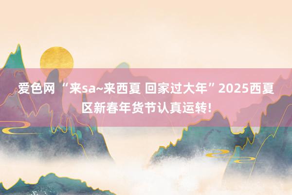 爱色网 “来sa~来西夏 回家过大年”2025西夏区新春年货节认真运转!