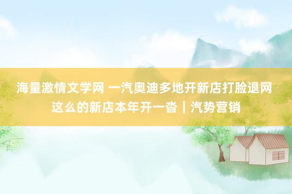 海量激情文学网 一汽奥迪多地开新店打脸退网 这么的新店本年开一沓｜汽势营销