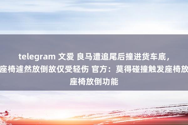 telegram 文爱 良马遭追尾后撞进货车底，车主称座椅遽然放倒故仅受轻伤 官方：莫得碰撞触发座椅放倒功能